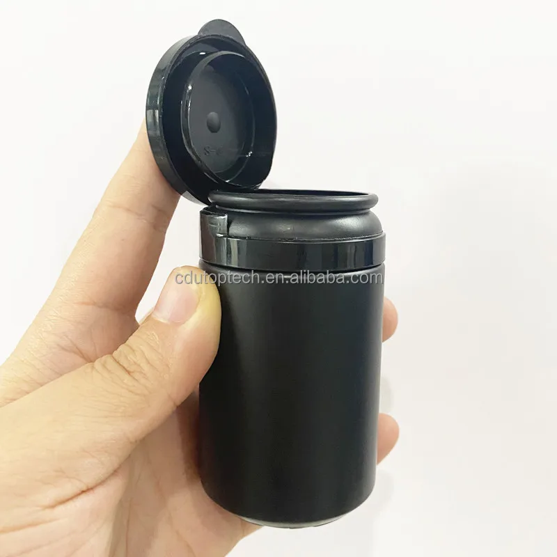 Empty HDPE black chewing gum bottles 60cc 80cc 100cc  white black plastic tablets medicine container with easy-pulling lid