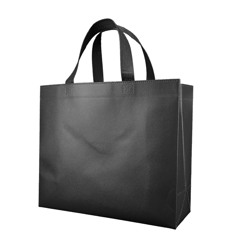 China black gift bags with handles printed tote non woven shopping bag with logo wholesale small custom reusable shopping bags