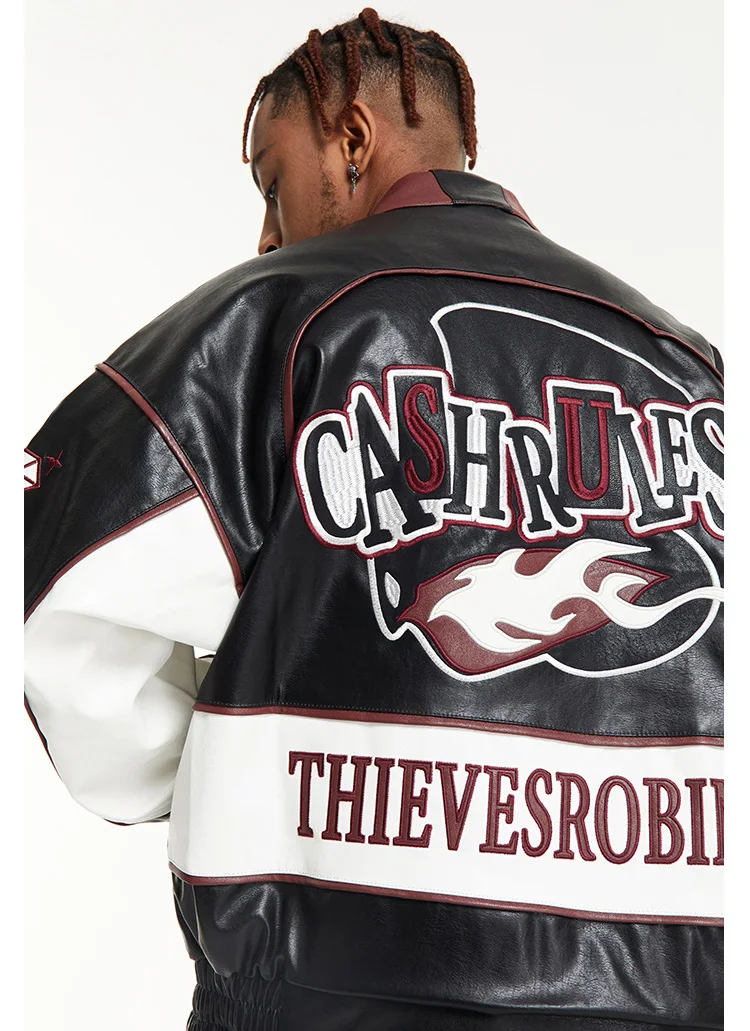 OEM/ODM High Quality Motorcycle HIp Hop Embroidery Pakistan Leather Jackets For Men