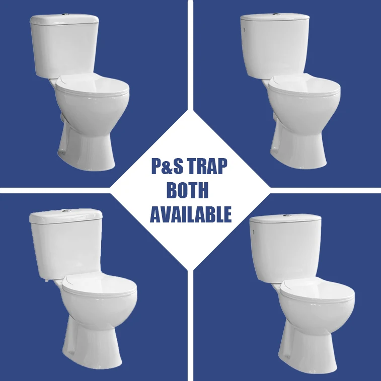 Wholesale European Standard P Type Water Closets Sanitary Ware Eco Bathroom Wash Down Two Piece Toilet