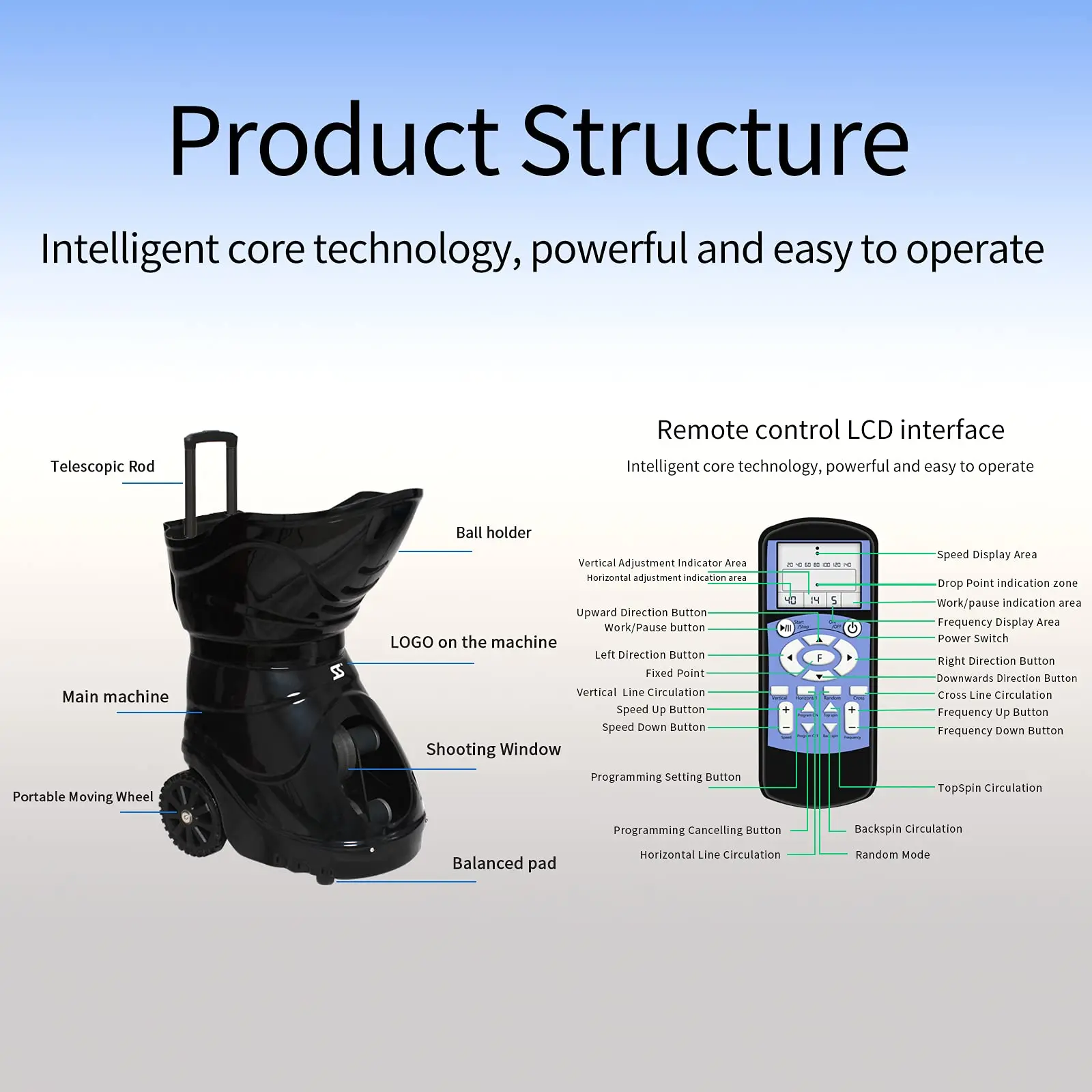 Good Quality Tennis Ball Machines APP Function SIBOASI  Automatic Tennis Training Machine with Battery