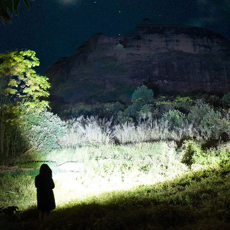 Hot Sale Portable USB Charging Flashlight Telescopic Zoom Strong Light LED Torch Spotlight Long-Range Flood Lighting Lamp