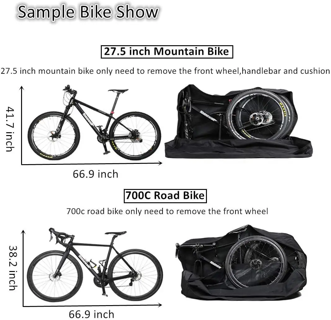 Folding Bike Carry Bag 26 Inch Thick Bicycle Transport Storage Case Bike Travel Bag