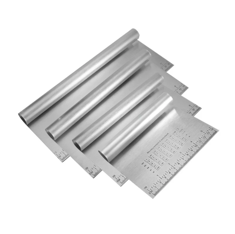 6' 8' 9' 10' 12' Dough Bench Scraper with Measuring Scale for Cake Pizza Cutter - Pastry Bread Separator Scale Knife