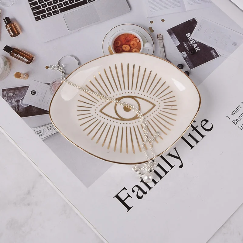 Eye-catching Ceramic Ring Holder & Trinket Dish - For Jewelry, Keys, and More