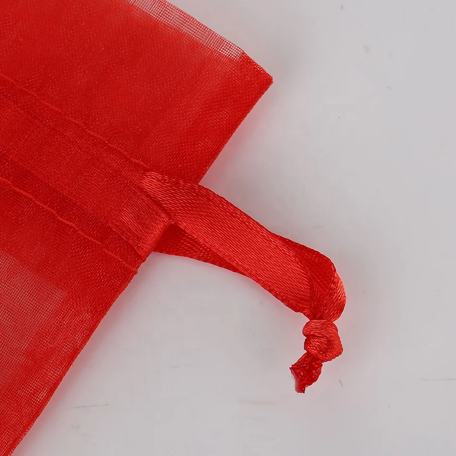 High Quality Red Organza Bag Perfume Packaging Pouch Custom Logo