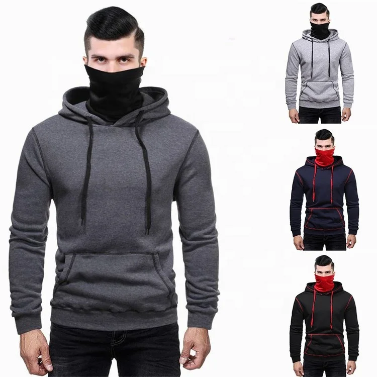 High quality M-3XL size sportwear casual cotton sweatshirt mens hoodie with masked