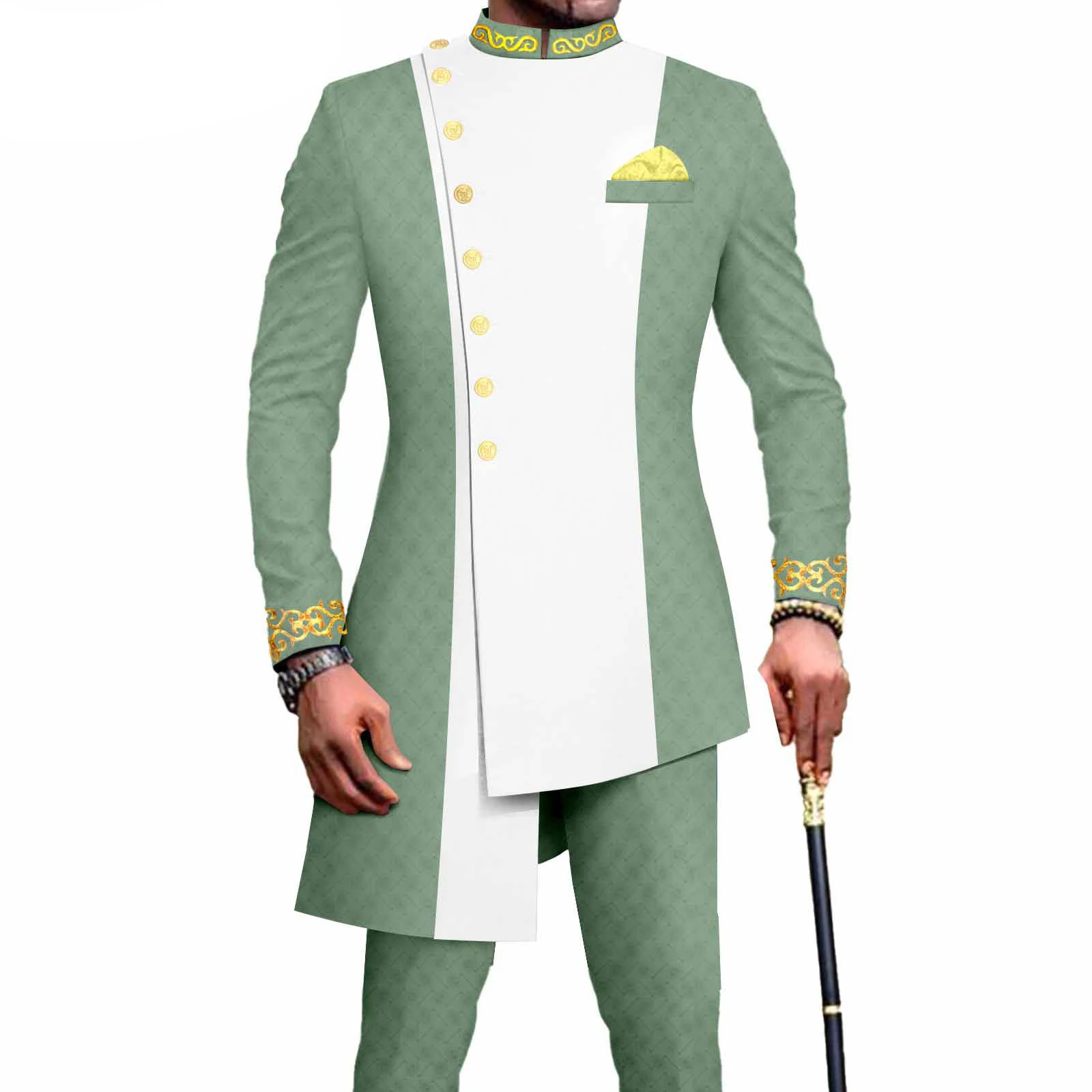 1517 African men traditional Outfit 23 style African MENS dress with Long sleeve 2 pieces set batik printed men suit of Muslim c