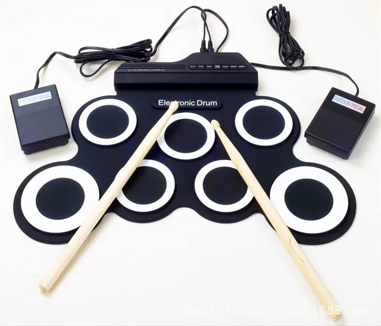Hand-rolled USB electronic portable drum set practice folding silicone electric drum jazz drum pad