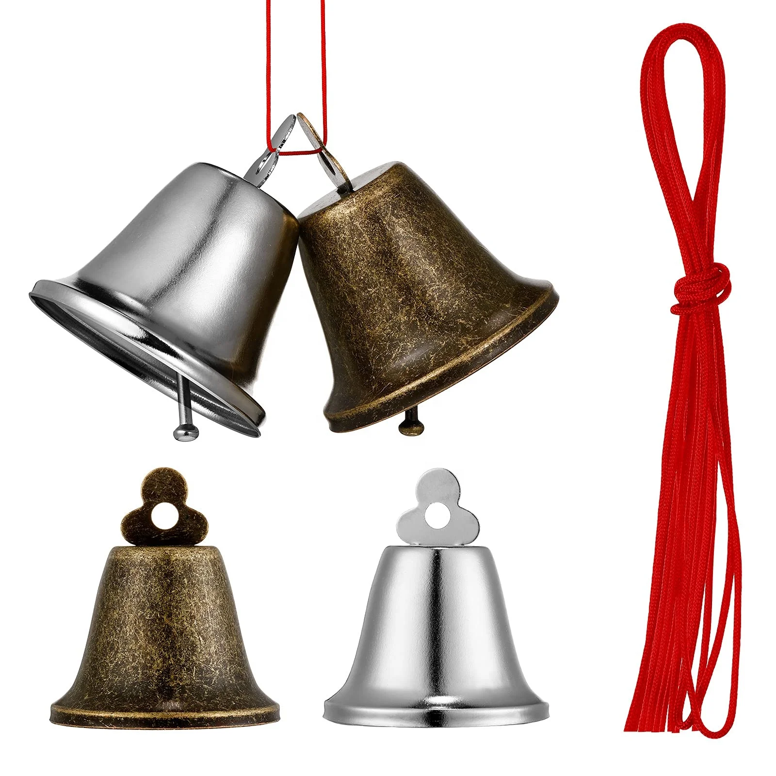 Customized Bronze Decorative Christmas Bells Hanging Ornaments Decoration for wedding home decoration metal crafts