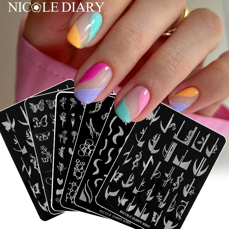 NICOLE DIARY Good Quality Directly Sale New Design Nail Salon Supplier Printing Pattern Nail Stamping Plate