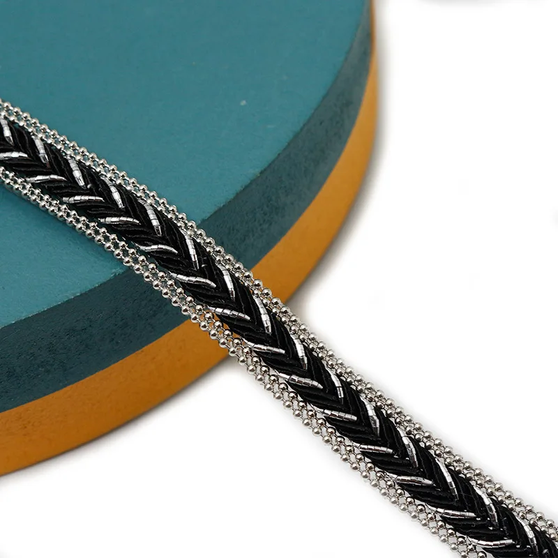 Fancy iron-on rhinestone strip back glue hot drill diy clothes shoes hats clothing hotfix beaded chain lace trims for dress