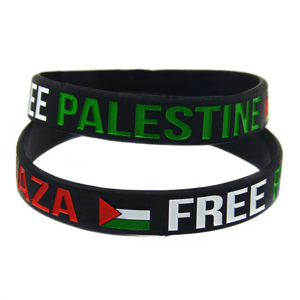 Wholesale Price Custom Rubber Elastic Wristband Free Palestine Silicone Bracelet