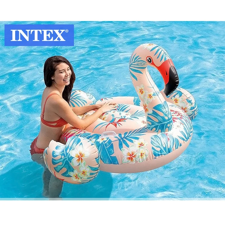 Надувной кран INTEX 57559 с принтом животных плавающий коврик надувной тропический фламинго для