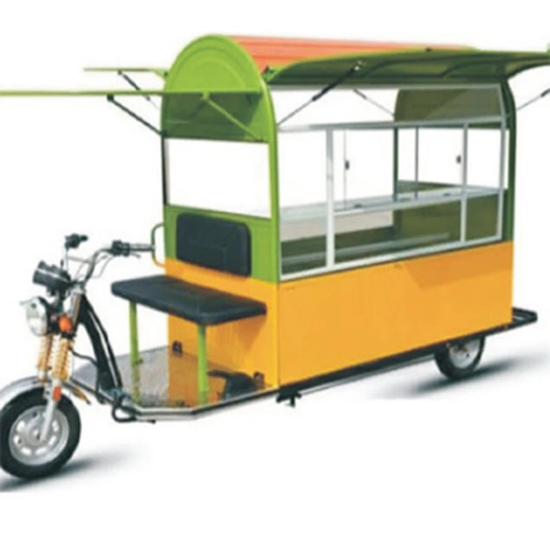 Electric tricycle food truck 3 wheels pizza trucks coffee carts  mobile bar fast food trailer for sale