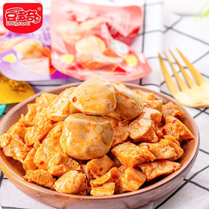 Wholesale Chinese snack soy bean protein egg products quail egg wheat gluten de trigo healthy exotic spicy vegan gourmet food