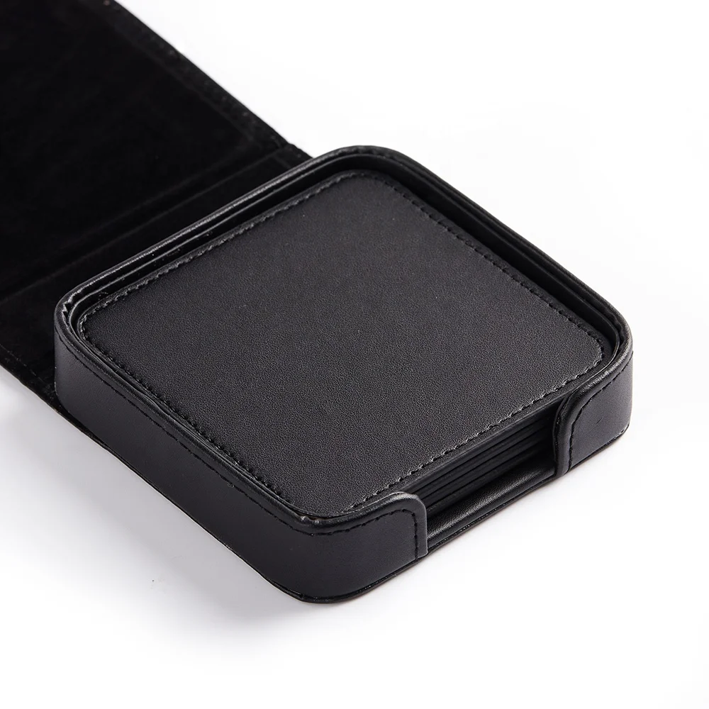 Black Custom Rectangular Placement Mat Restaurant Scratch Resistanc Pu Leather Dining Table Mats For Kids