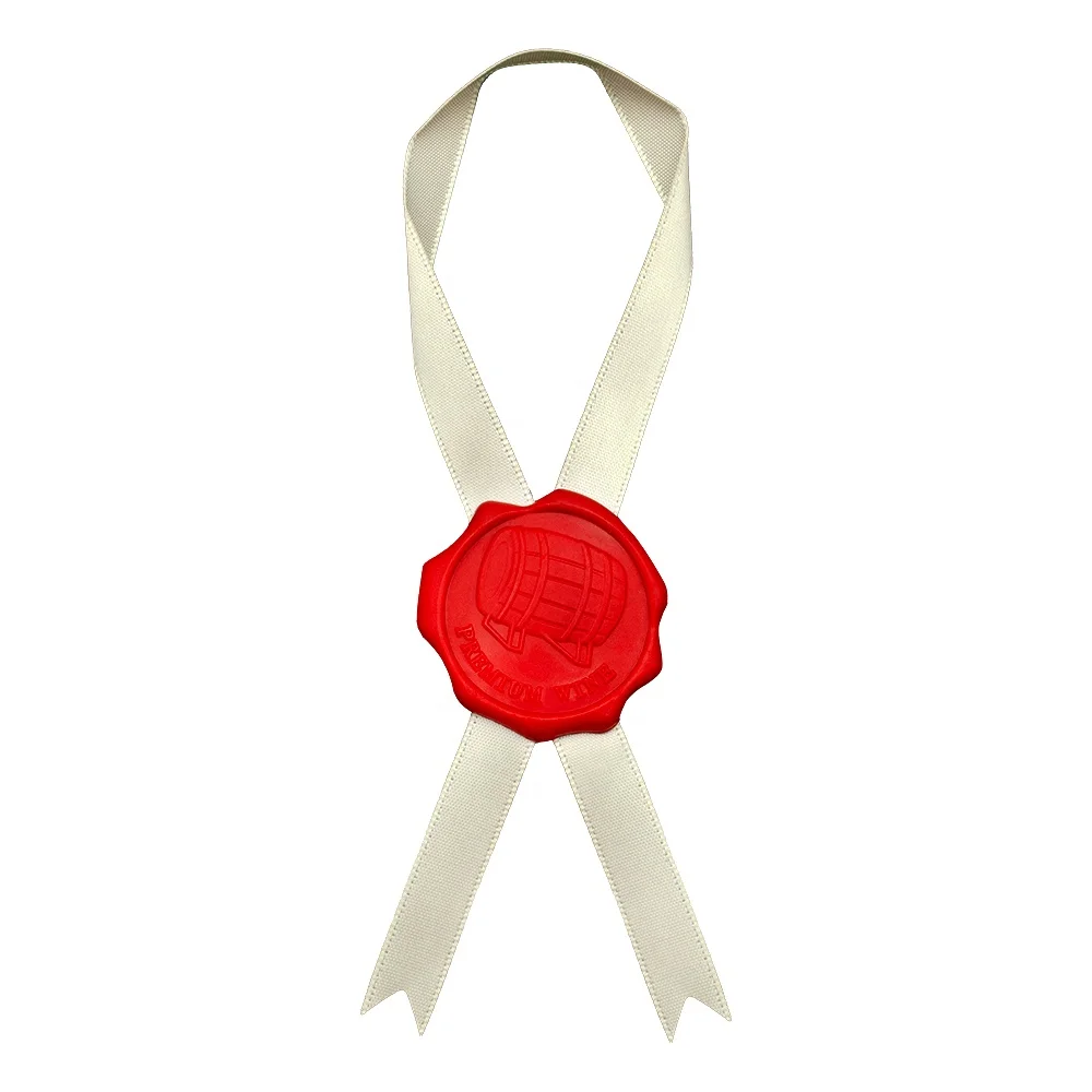 Gordon Ribbons wine bottle medal gift ribbons bow  pre made 3/8 inch single face satin ribbon bow with adhesive for packing