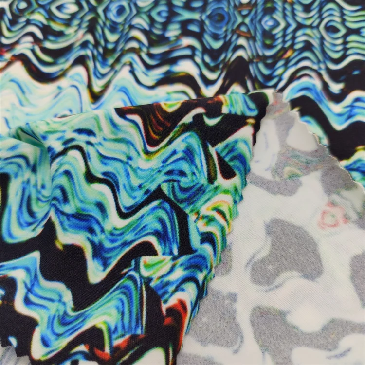Wrinkle-Resistant Digital Print Swim Fabric 200Gsm 82% Nylon 18% Spamdex Fabric For Swim Wear/Sportswear