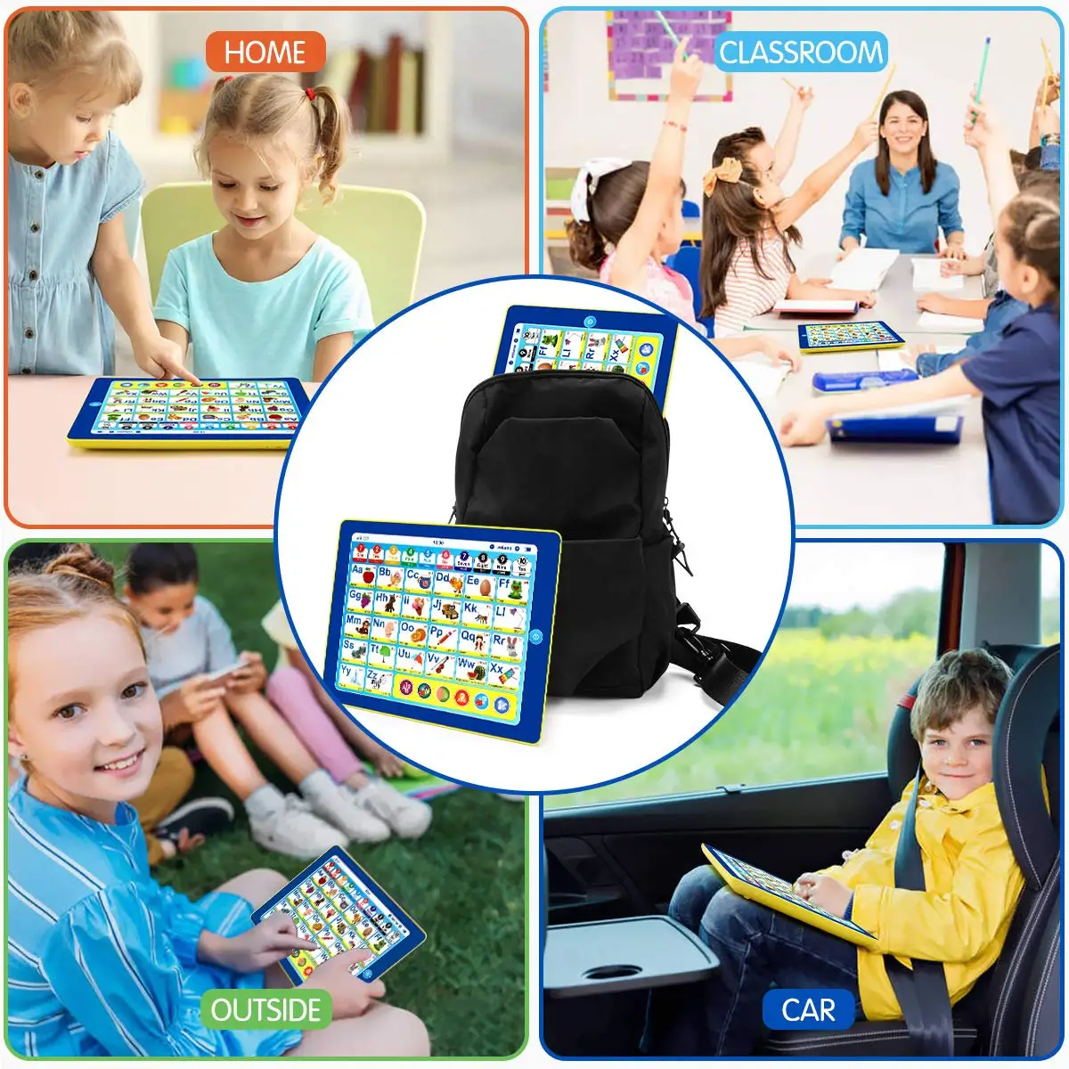 6-in-1 Kids Tablet with Interactive Educational Electronic Toys Makes Learning Fun, Toddler Learning Toys Gifts