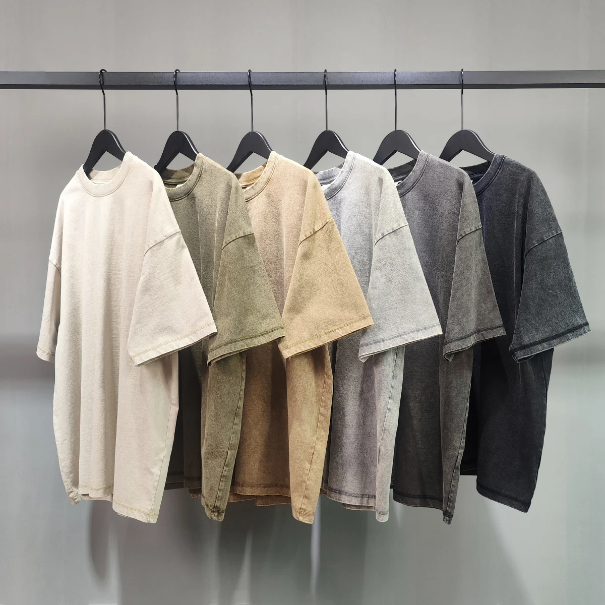 High Quality Heavyweight Custom Blank Plain Streetwear Oversized 100% Cotton Vintage Acid Washed T Shirt Men