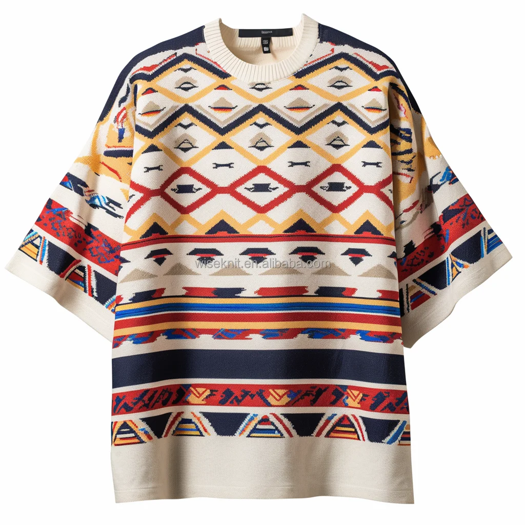 Custom Logo Africa Private Design Men Sweater Jacquard letter knitwear men Crew neck pullover winter men Knitted tapestry