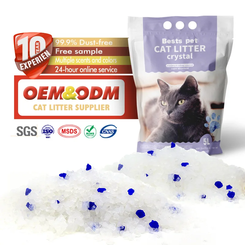 Large particle silica gel cat litter pet antibacterial deodorant deodorant deodorant strong suction crystal cat litter