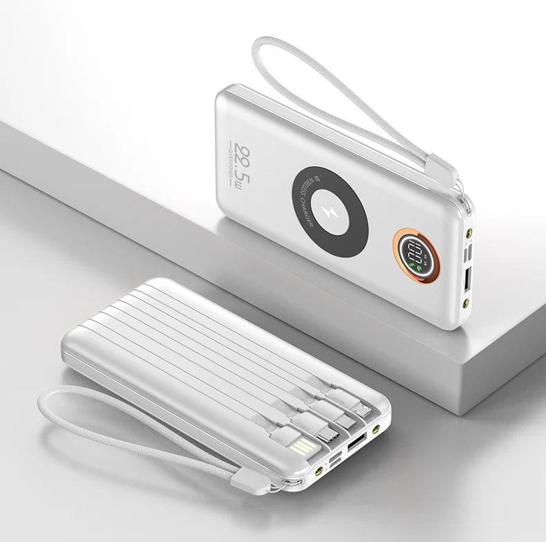 Multifunction 7-in-1 Power Bank 20000mAh External Battery Wireless Charge 18W 20W 22.5W PD Fast Charging Power Bank