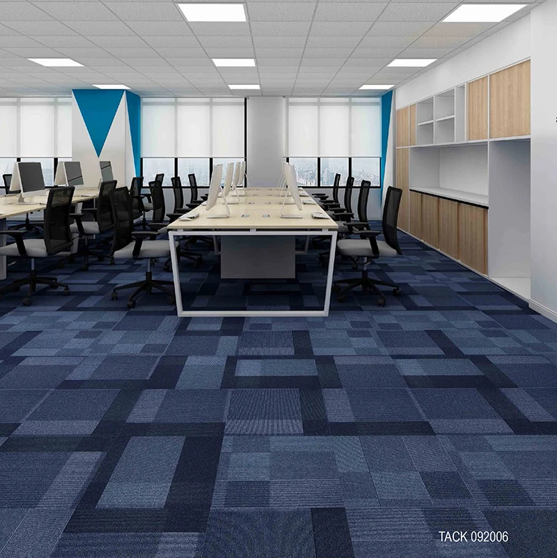 China Modern Design Office Anti-slip Removable PP Carpet Tiles for 5 Star Hotel Flooring Carpet