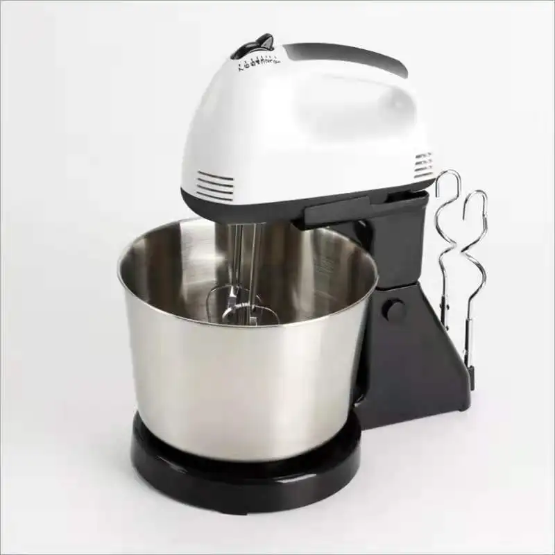 Household electric desktop stainless steel bucket stirring egg beater cream baking cake and flour mixer