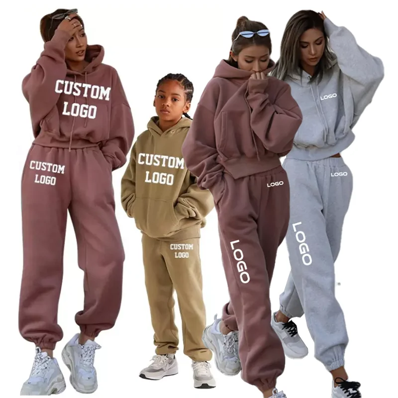 2022 Fall Winter Casual 2 Piece Sweatpants And Hoodie Set Two Piece Outfits Set Women Tracksuit Sweat Suit Two Piece Set Custom