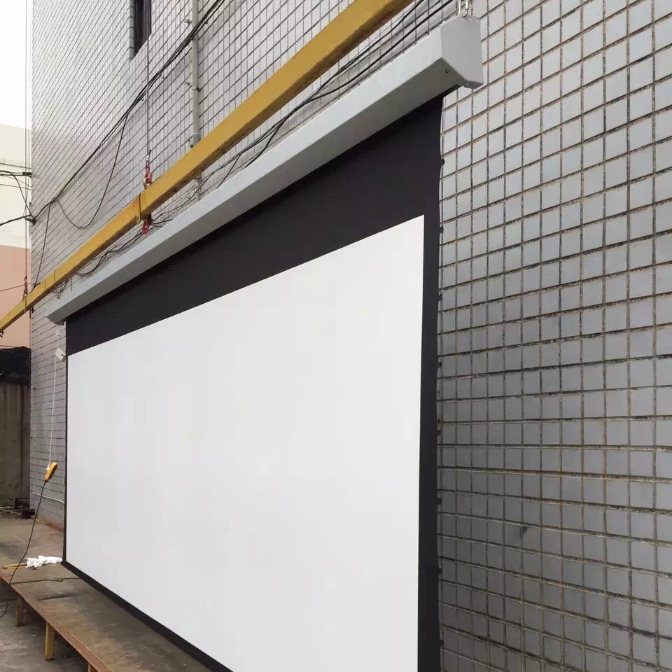 XJK Huge  Retractable Electric Projector Screen 180inch 200inch 4K Tubular Motor Projector Screen Movie Theater Screen