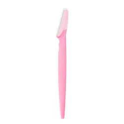 Women Facial Makeup Tools Stainless Steel Blade Eyebrow Razor Trimmer With Cover