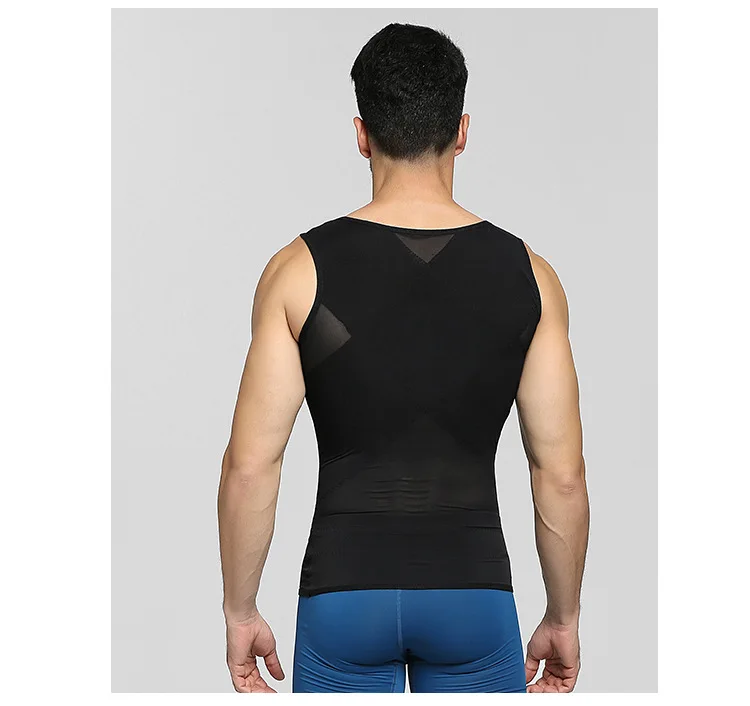Men Compression Tight Vest Body Shape wear Slimming Tummy Waist Trainer Girdle top