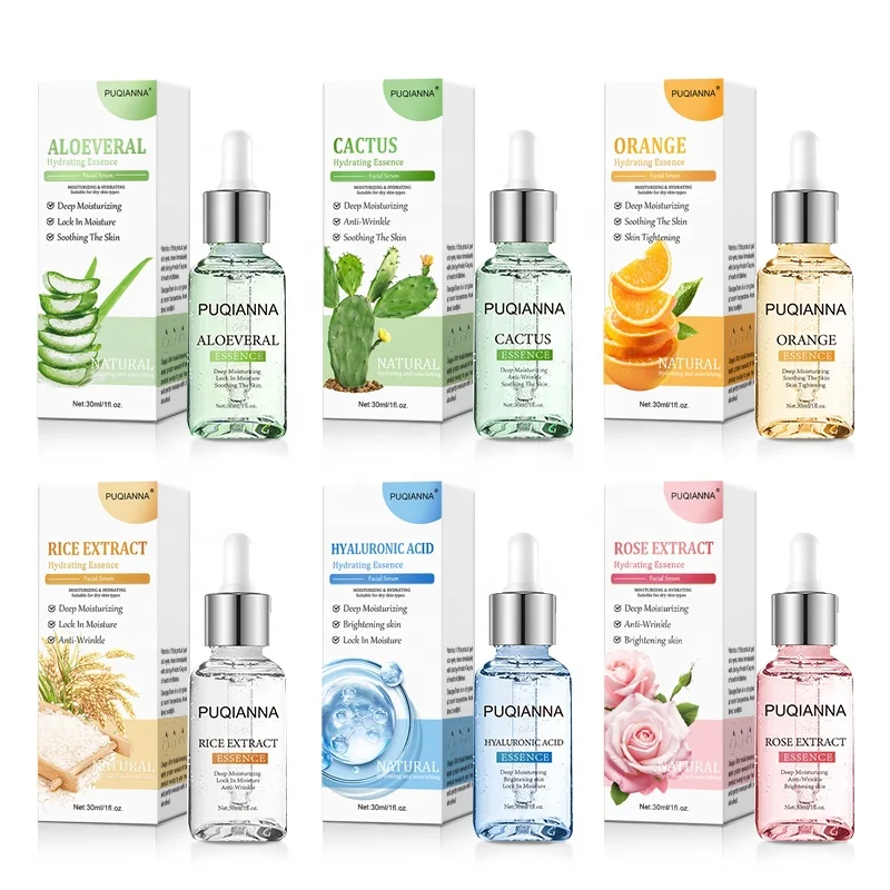 Low MOQ OEM/ODM Quality Fruit Skincare Face Serum Aloe Rose Orange face serum Hyaluronic acid Beauty care face Facial Serum