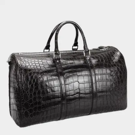 Crocodile leather high grade duffel bags for men, leather travelling bag