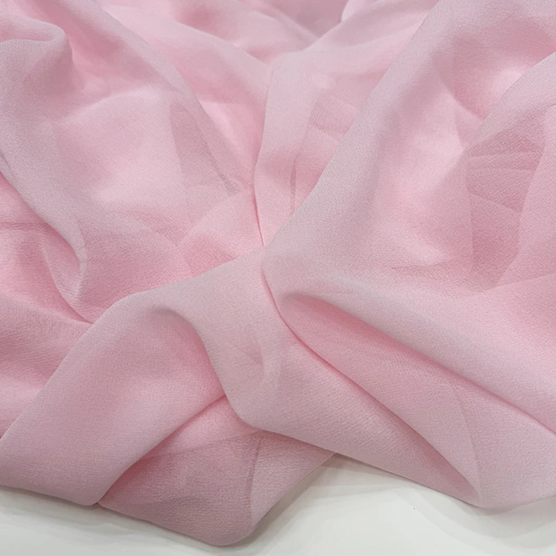 In-stock Solid Dyed Custom 10mm Natural 100% Pure Silk Georgette Plain Dyed Fabric For Lady Wedding Dress