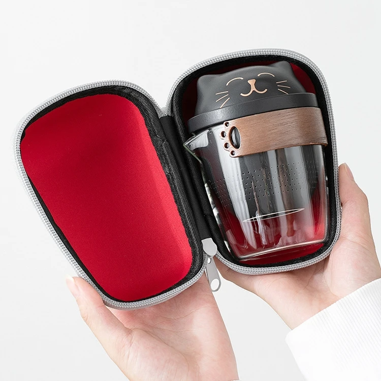 5 in 1 Chinese Kung Fu Travel Tea Set One Pot Three Cups with Travel Storage Bag portable travel tea set