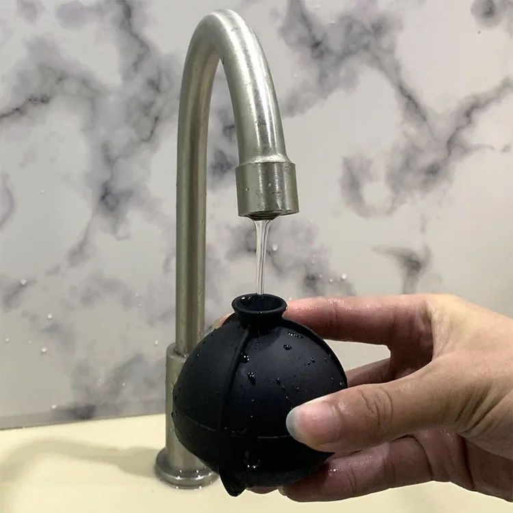 Food Grade Silicone Round Ice Cube Moulds Easy to Pop Out Large Ice Ball Maker with Leak for Freezer Whiskey Gin Cocktails