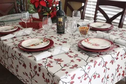 Custom Digital Printing Floral Rectangle Cotton Linen Tablecloth Home Kitchen Dining Table Cloth