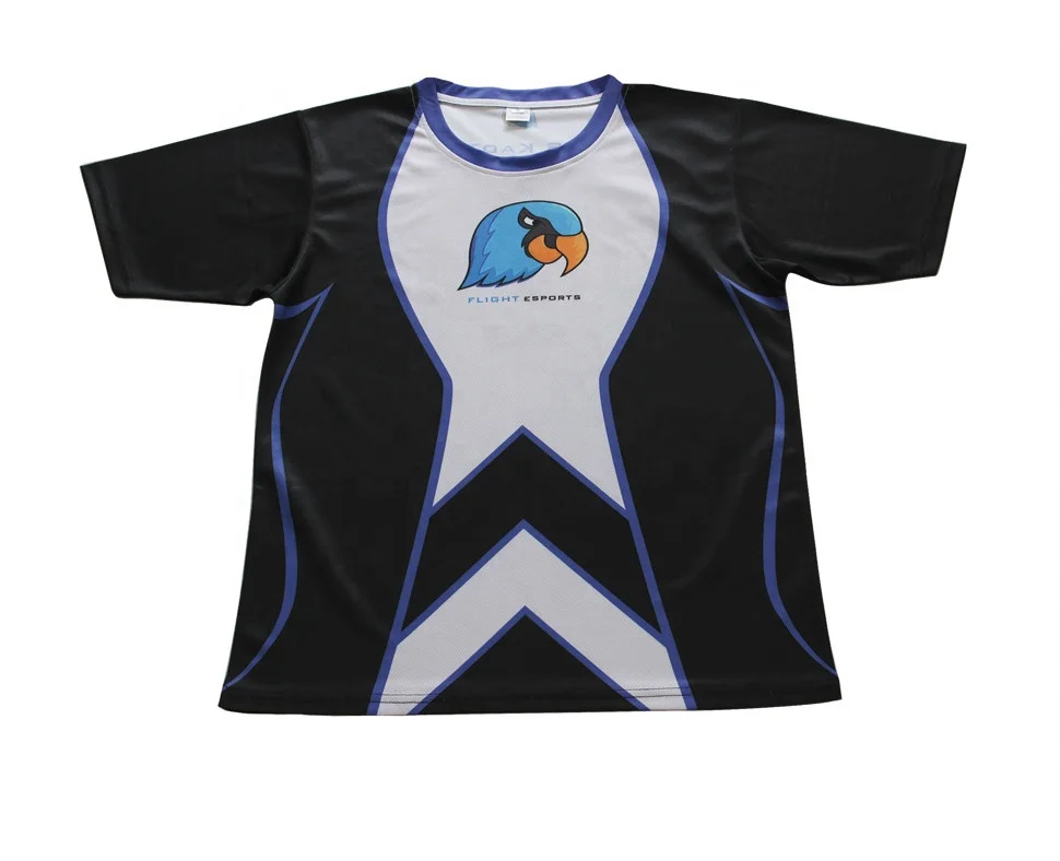 
New Design Breathable Quick Dry Custom Sublimation E-sports Gaming T-shirt 