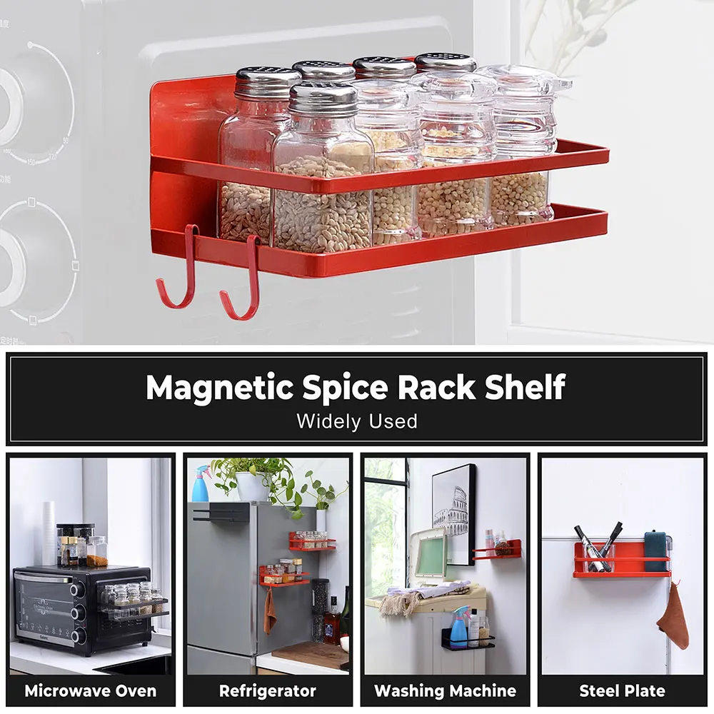 New Products Kitchen Wall-Mounted Spice Rack Stainless Steel & Aluminium Kitchen Holder Organizer With Vacuum Suction Cups