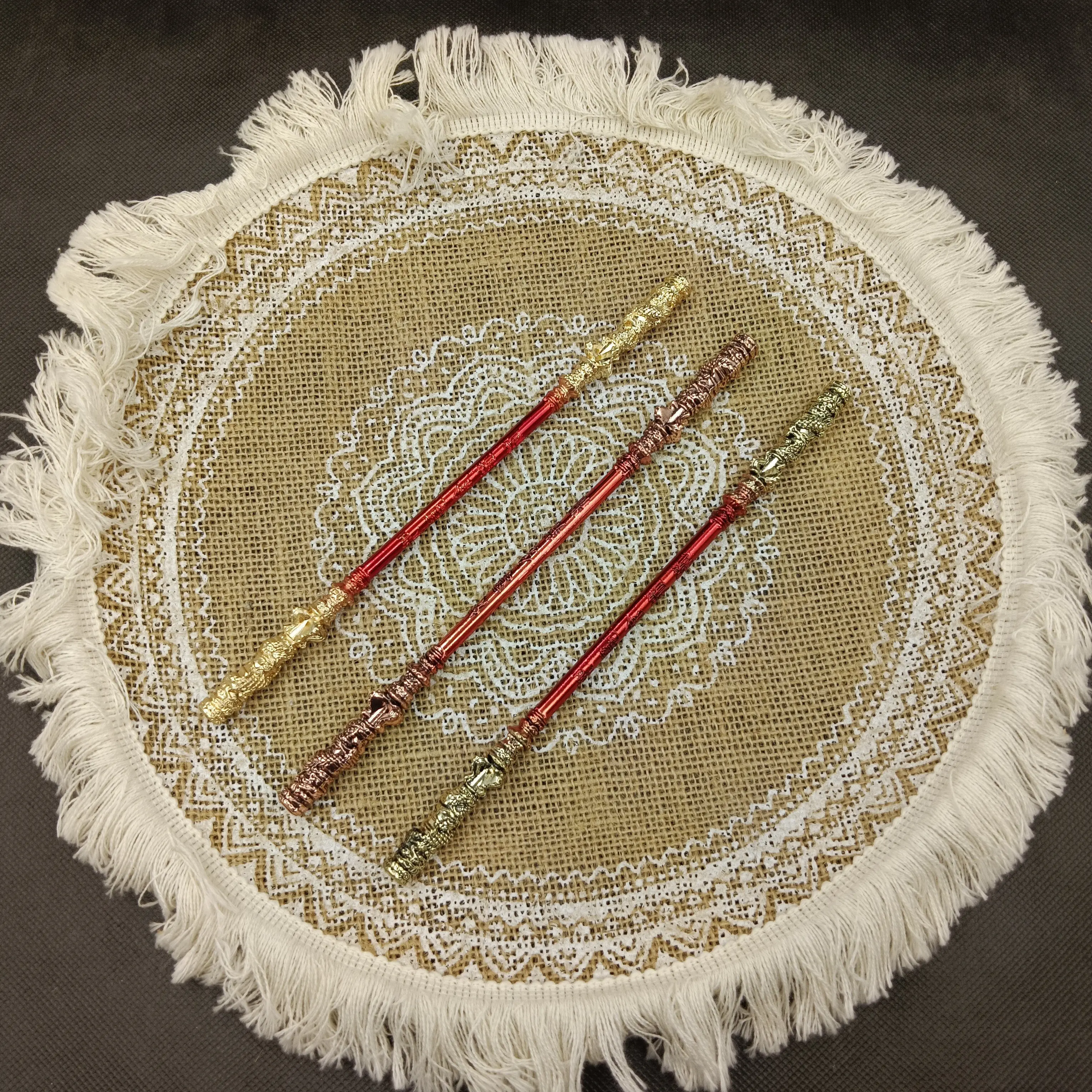 Custom color popular explosive game Hot Game Black Myth Wukong toy hornMetal craft Weapon sun wukong costume magic wand 15cm