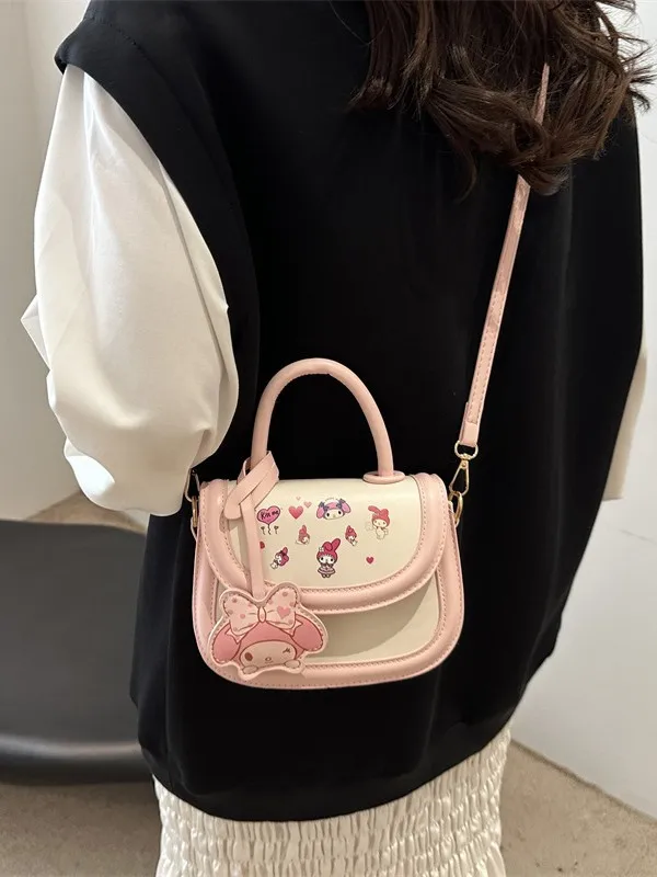 Ruunjoy wholesale hot kawaii sanrioed pu kids purse cartoon cute melody kitty Portable Little Girl gifts Shoulder Messenger Bag