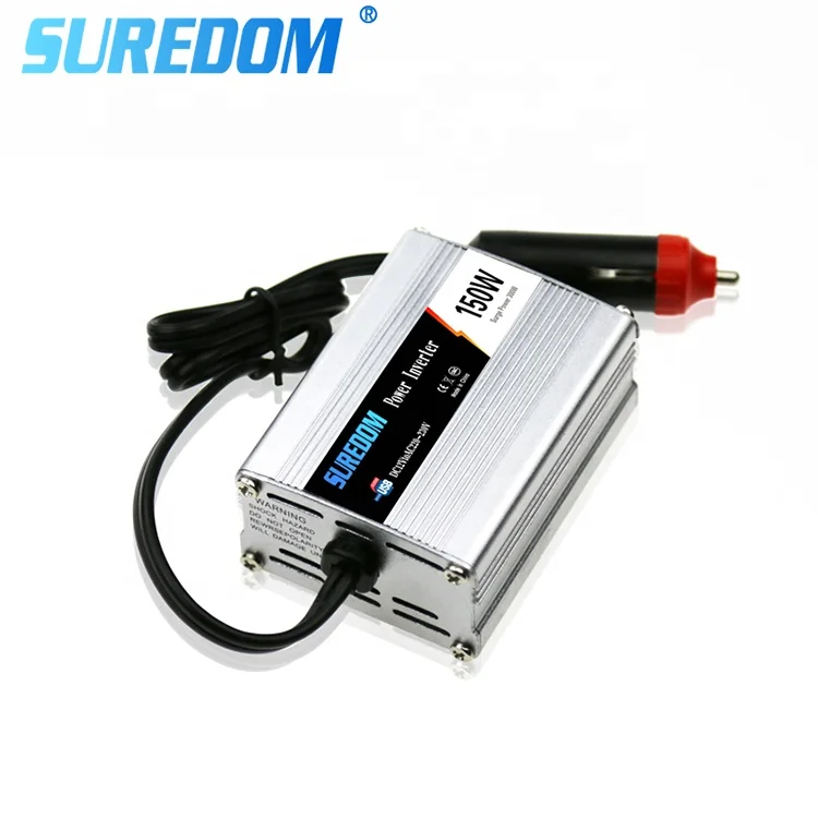 Suredom dc 12v to ac 110v 220v 150w electrical rechargeable solar off grid inverter