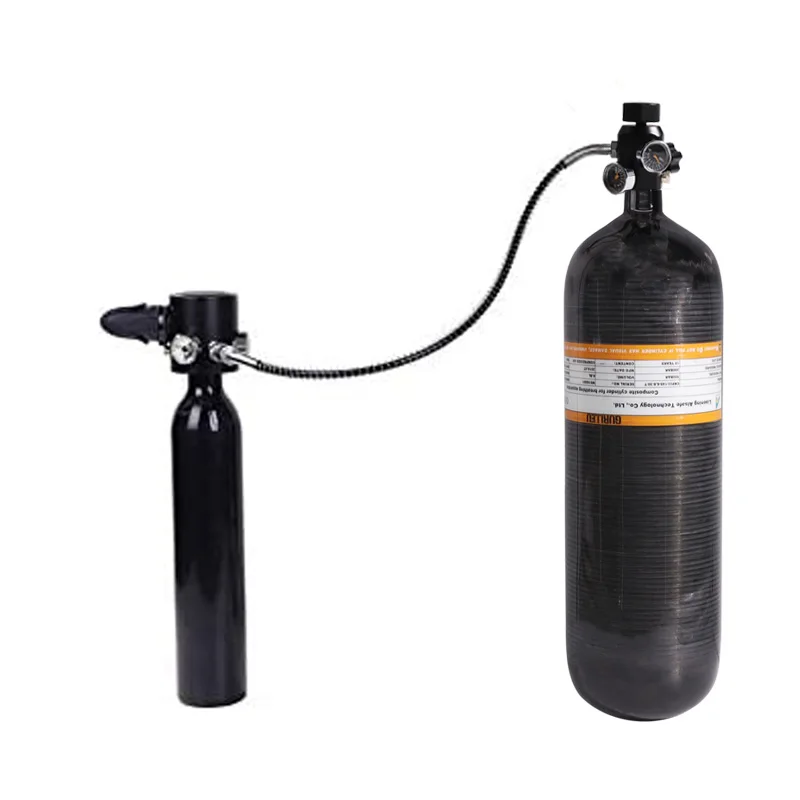 Hot sale New M18*1.5 Paintball Fill Station Paintball pcp air  Tank Charging Valve Dual Gauge with 50cm Hose