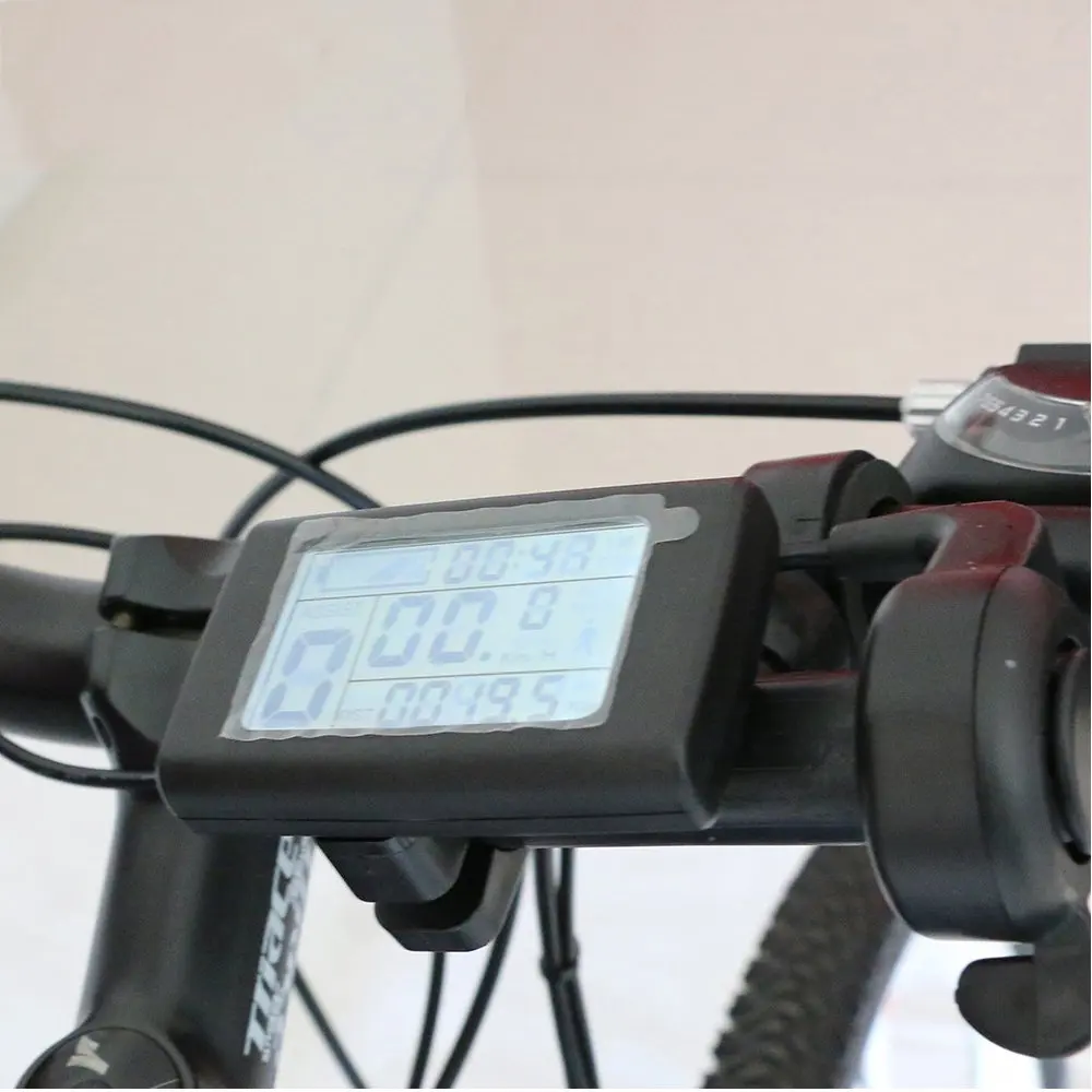 36/48V Electric Bicycle Computer E Bike LCD Display Speedometer Electric Bike Sensor Meter Watch Monitor Waterproof Connector