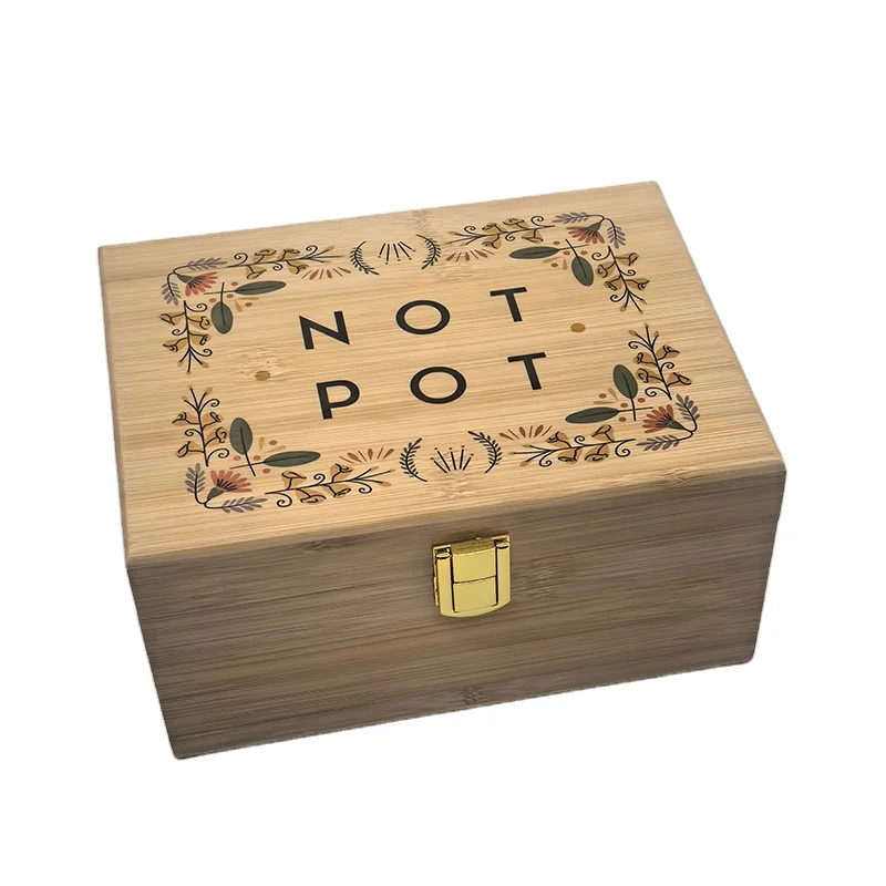2024New Arrival Bamboo Storage Box Custom Wood Crafts Wholesale Home Decorative Wall Signs for Thanksgiving Gift Art Style