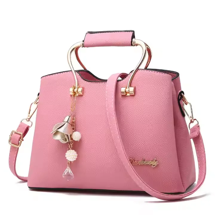 2024 Wholesale Luxury Ladies Women Handbags PU Leather Floral Print Decoration Zipper Closure Casual Pattern Handbags