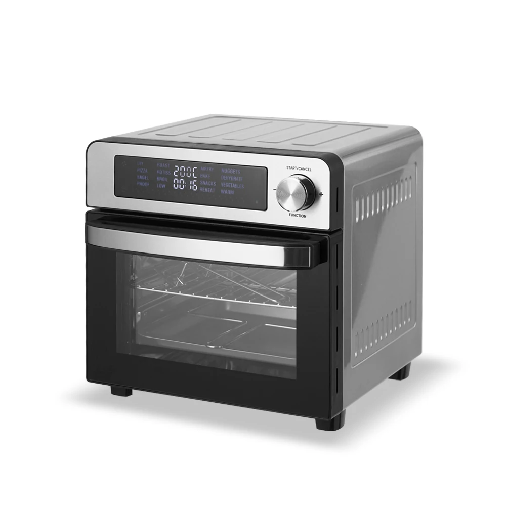 Household Visible Digital Toaster Air Fryer Oven Knob Chicken Grill Oven Deep Stainless Steel 10l/15l/25l Horno OEM Square PTFE